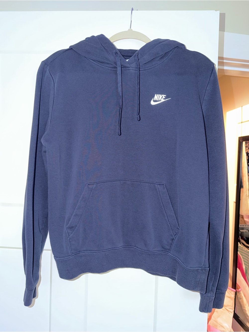 Nike Navy Pullover Hoodie with White Logo